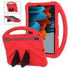 For Samsung Galaxy Tab S7 T870 EVA Shockproof Tablet Case with Holder(Red) - 1
