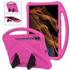 For Samsung Galaxy Tab S8 Ultra EVA Shockproof Tablet Case with Holder(Rose Red) - 1