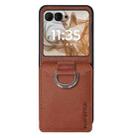 For Motorola Razr 50 Litchi Texture Leather Ring Wallet Phone Case(Brown) - 2