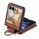 For Motorola Razr 50 Litchi Texture Leather Ring Wallet Phone Case(Brown) - 3