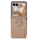 For Motorola Razr 50 Litchi Texture Leather Ring Wallet Phone Case(Khaki) - 2