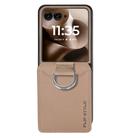 For Motorola Razr 60 Ultra Litchi Texture Leather Ring Wallet Phone Case(Khaki) - 2
