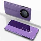 For Honor X9b Plated Mirror Horizontal Flip Leather Phone Case with Holder(Purple Blue) - 1