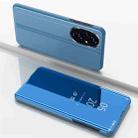 For Honor 200 Plated Mirror Horizontal Flip Leather Phone Case with Holder(Blue) - 1