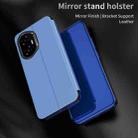 For Honor 300 Pro Plated Mirror Horizontal Flip Leather Phone Case with Holder(Blue) - 3