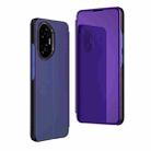 For Honor 300 Pro Plated Mirror Horizontal Flip Leather Phone Case with Holder(Purple Blue) - 1