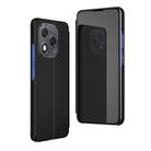 For Honor 400  Lite Plated Mirror Horizontal Flip Leather Phone Case with Holder(Black) - 1