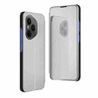 For Honor 400 Pro Global 160.8mm Plated Mirror Horizontal Flip Leather Phone Case with Holder(Silver) - 1