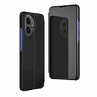For Honor 400 Global 156.5mm Plated Mirror Horizontal Flip Leather Phone Case with Holder(Black) - 1