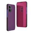 For Honor 400 Global 156.5mm Plated Mirror Horizontal Flip Leather Phone Case with Holder(Purple) - 1