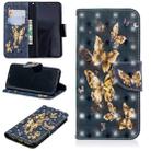 3D Colored Drawing Pattern Horizontal Flip Leather Case for Samsung Galaxy S9, with Holder & Card Slots & Wallet(Black Background Butterfly) - 1