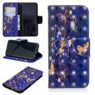 3D Colored Drawing Pattern Horizontal Flip Leather Case for Samsung Galaxy S9, with Holder & Card Slots & Wallet(Purple Butterfly) - 1