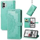 For Nothing Phone 2 Mandala Flower Embossed Leather Phone Case(Green) - 1