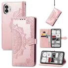 For Nothing Phone 2 Mandala Flower Embossed Leather Phone Case(Rose Gold) - 1