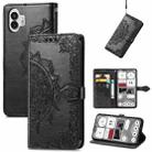 For Nothing Phone 2 Mandala Flower Embossed Leather Phone Case(Black) - 1