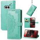 For Nothing Phone 2a Mandala Flower Embossed Leather Phone Case(Green) - 1