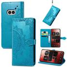 For Nothing Phone 2a Mandala Flower Embossed Leather Phone Case(Blue) - 1