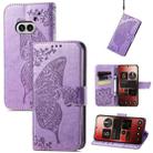 For Nothing Phone 2a Butterfly Love Flower Embossed Leather Phone Case(Iilac) - 1