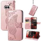 For Nothing Phone 2a Butterfly Love Flower Embossed Leather Phone Case(Rose Gold) - 1