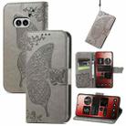 For Nothing Phone 2a Butterfly Love Flower Embossed Leather Phone Case(Grey) - 1