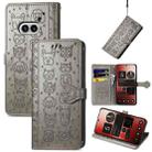 For Nothing Phone 2a Cat and Dog Embossed Leather Phone Case(Grey) - 1