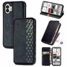 For Nothing Phone 2 Cubic Grid Pressed Magnetic Leather Phone Case(Black) - 1