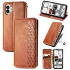 For Nothing Phone 2 Cubic Grid Pressed Magnetic Leather Phone Case(Brown) - 1