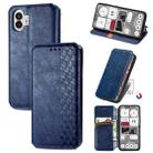 For Nothing Phone 2 Cubic Grid Pressed Magnetic Leather Phone Case(Blue) - 1