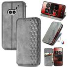 For Nothing Phone 2a Cubic Grid Pressed Magnetic Leather Phone Case(Grey) - 1