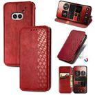 For Nothing Phone 2a Cubic Grid Pressed Magnetic Leather Phone Case(Red) - 1