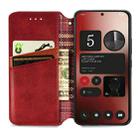 For Nothing Phone 2a Cubic Grid Pressed Magnetic Leather Phone Case(Red) - 3