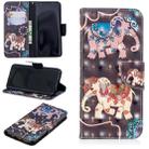 3D Colored Drawing Pattern Horizontal Flip Leather Case for Samsung Galaxy S9 Plus, with Holder & Card Slots & Wallet(Two Elephants) - 1