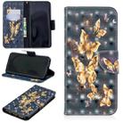 3D Colored Drawing Pattern Horizontal Flip Leather Case for Samsung Galaxy S9 Plus, with Holder & Card Slots & Wallet(Black Background Butterfly) - 1