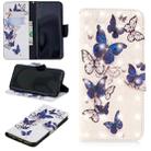 3D Colored Drawing Pattern Horizontal Flip Leather Case for Samsung Galaxy S9 Plus, with Holder & Card Slots & Wallet(Butterflies) - 1