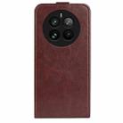 For Realme 12 Pro+ R64 Texture Single Vertical Flip Leather Phone Case(Brown) - 3