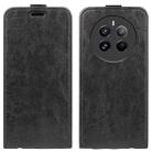 For Realme 12+ 5G R64 Texture Single Vertical Flip Leather Phone Case(Black) - 1