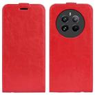 For Realme 12+ 5G R64 Texture Single Vertical Flip Leather Phone Case(Red) - 1