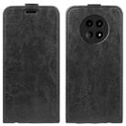 For Realme 12 5G R64 Texture Single Vertical Flip Leather Phone Case(Black) - 1