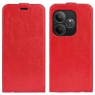 For Realme GT 6 5G R64 Texture Single Vertical Flip Leather Phone Case(Red) - 1