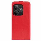 For Realme GT 6 5G R64 Texture Single Vertical Flip Leather Phone Case(Red) - 3