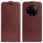 For Realme 14 Pro 5G R64 Texture Single Vertical Flip Leather Phone Case(Brown) - 1