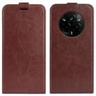 For Realme 14 Pro+ R64 Texture Single Vertical Flip Leather Phone Case(Brown) - 1