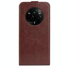 For Realme 14 Pro+ R64 Texture Single Vertical Flip Leather Phone Case(Brown) - 3