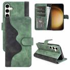 For Samsung Galaxy S24+ 5G Stitching Horizontal Flip Leather Phone Case(Green) - 1