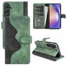 For Samsung Galaxy A55 Stitching Horizontal Flip Leather Phone Case(Green) - 1