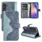 For Samsung Galaxy A35 Stitching Horizontal Flip Leather Phone Case(Blue) - 1