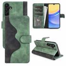 For Samsung Galaxy M15 5G Stitching Horizontal Flip Leather Phone Case(Green) - 1