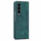 For Samsung Galaxy Z Fold4 Integrated Film Retro Skin Feel Fold Leather Phone Case(Green) - 1
