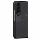 For Samsung Galaxy Z Fold4 Integrated Film Retro Skin Feel Fold Leather Phone Case(Black) - 1