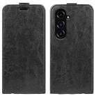 For Samsung Galaxy S23 FE 5G R64 Texture Vertical Flip Leather Phone Case(Black) - 1